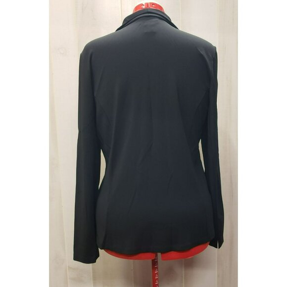 Talbots Black Button-Up Blouse Tailored style, Size L, Long Sleeve, Wrinkle free - Picture 4 of 9